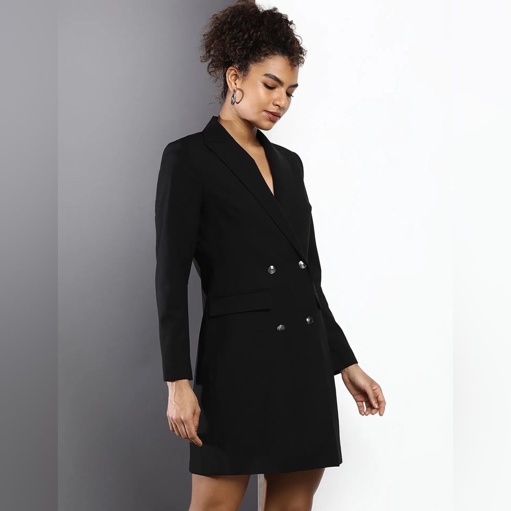 RIVER ISLAND Double-Breasted Long Blazer Jacket